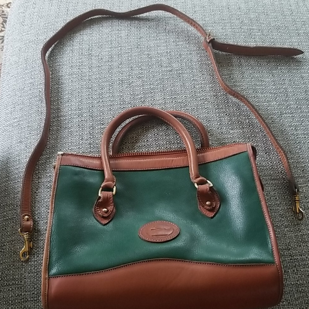 Dooney and Bourke Green and Brown Vintage handbag